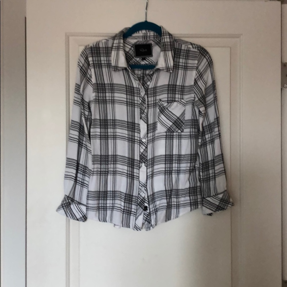 Rails Hunter white plaid long sleeve button down.